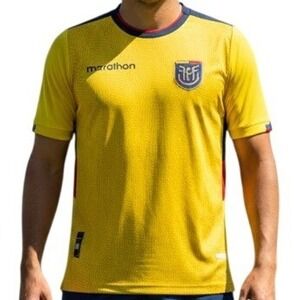 Marathon Ecuador La Tri FEF National Team Jersey Yellow Home Kit Men XL
